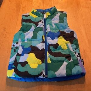 Crayola kids puff reversible vest multi and a solid blue
